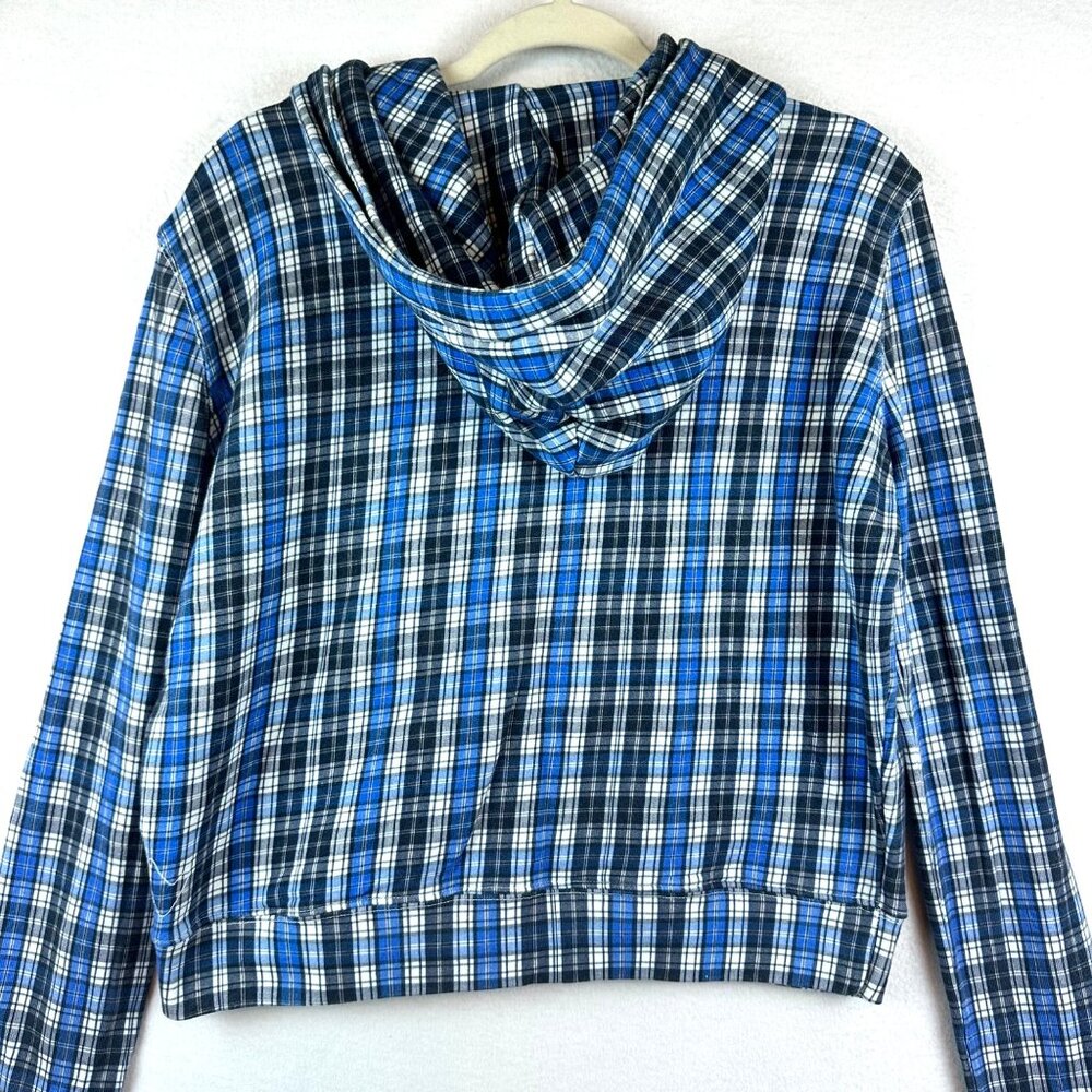 Frank and Eileen Tee Lab Zip Plaid Gingham Hoodie Womens Medium Fleece Preppy - Picture 10 of 13